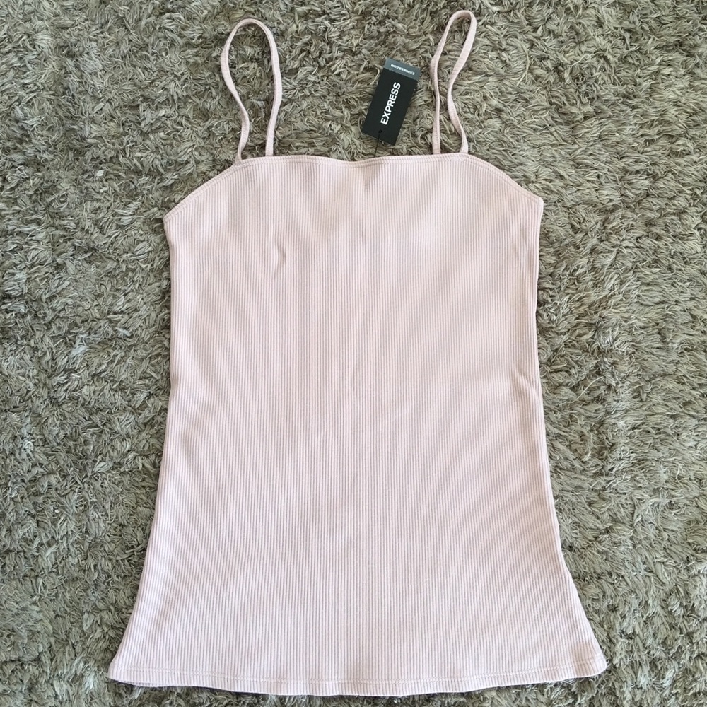 Pink Square Neck Ribbed Tank - Picture 2 of 4